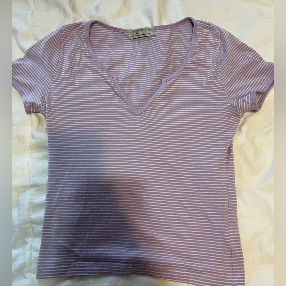 striped lilac urban outfitters tee